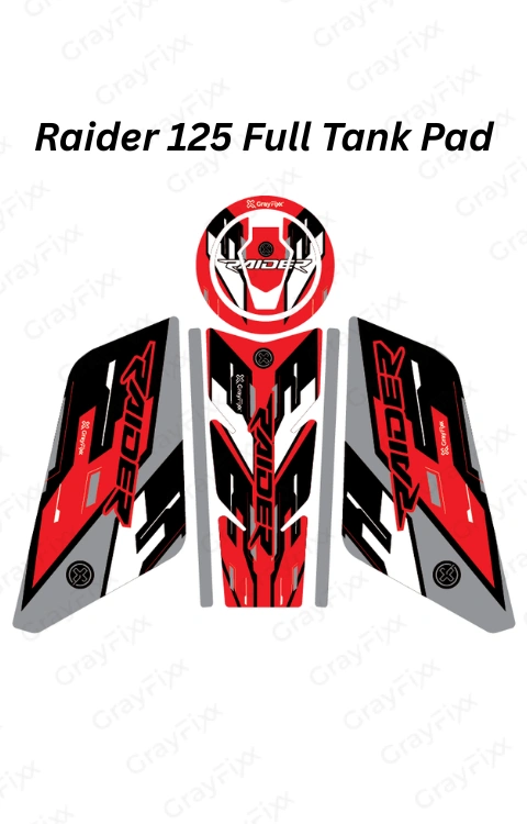 Raider 125 Full Tank Pad with Knee Pad | Full Tank Pad Compatible with Raider 125, Waterproof, Premium Finish, Pack of 1